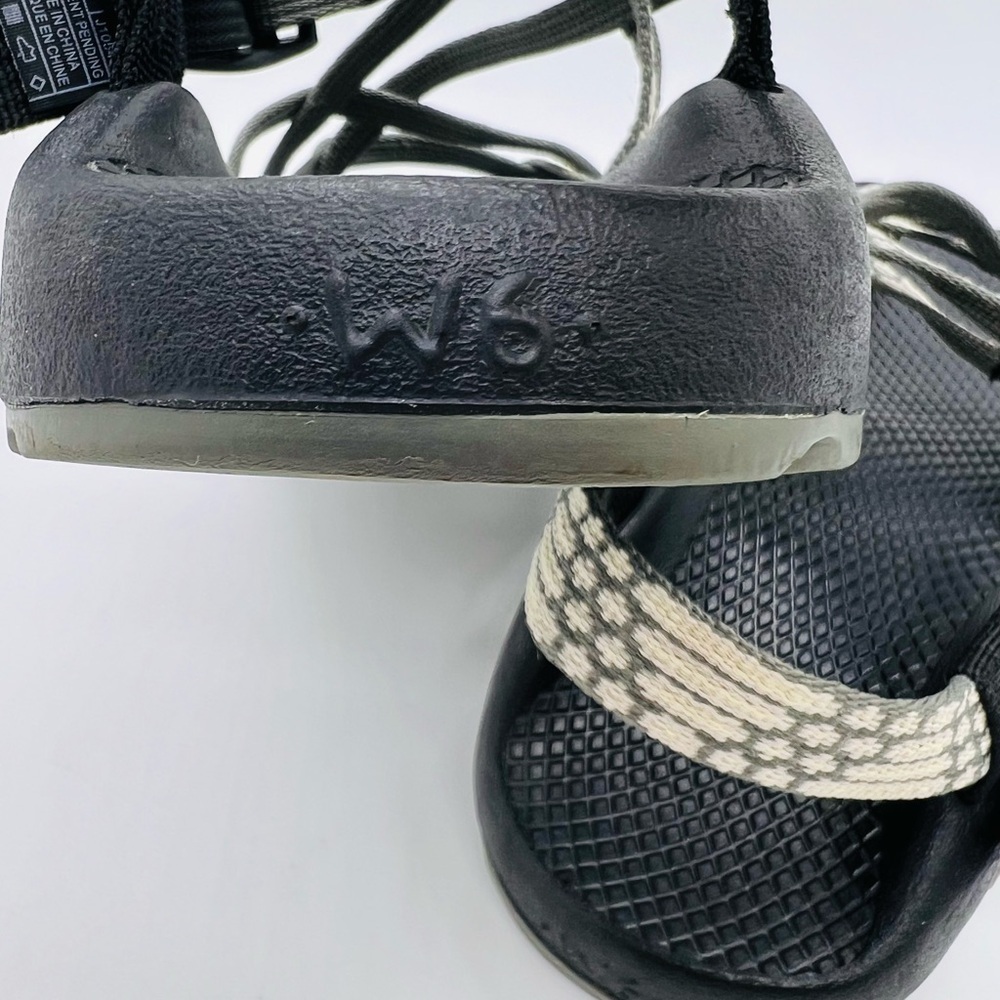 CHACO WOMENS OUTDOOR ADVENTURE STRAPPY SANDALS SIZE 6 BEIGE/OLIVE GREEN - Picture 6 of 12